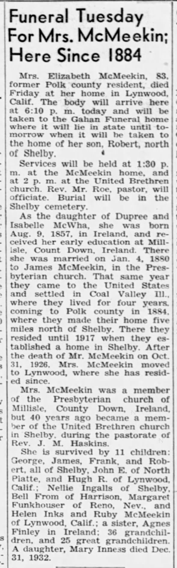 Clipping from The Columbus Telegram